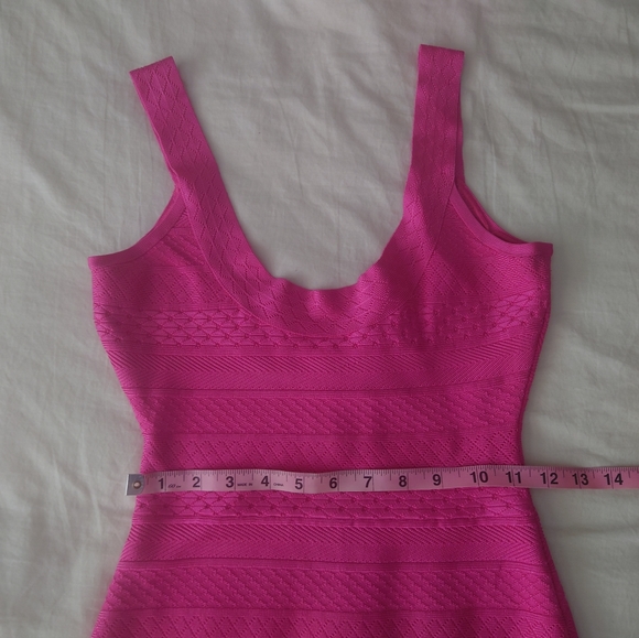 EUC Hot Pink HERVE LEGER Lilykate Mini Dress Small / S $1590 Barbie Neon Bodycon - Picture 6 of 9